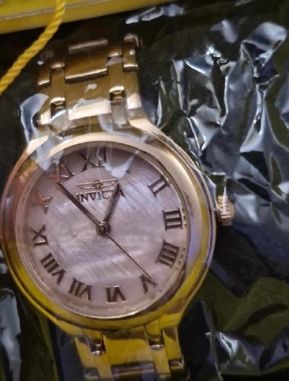 Invicta Gold Tone Watch with Mother-of-Pearl Dial and Roman Numerals - Picture 3 of 3